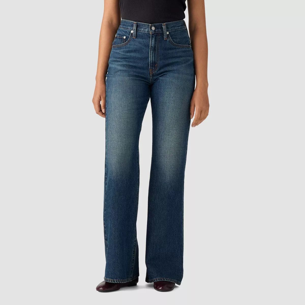 Levi's\u00ae Women's Healing Hour Cinch Flare Pant Dark Blue Denim 27 | Target