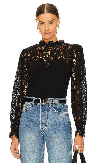 Loren Lace Top in Black | Revolve Clothing (Global)