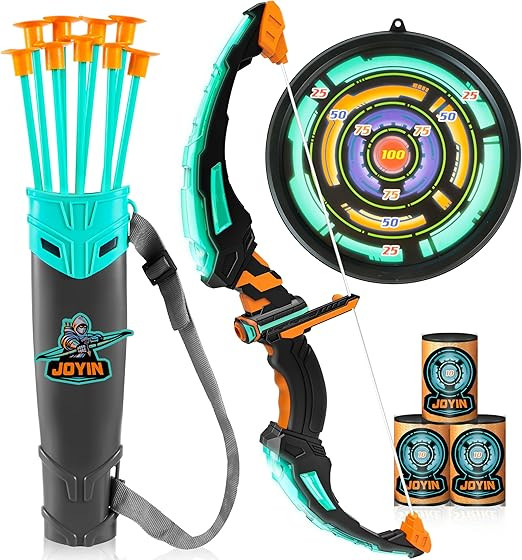JOYIN Kids Bow and Arrow Set, LED Light Up Archery Toy Set with 9 Suction Cup Arrows, Target & Ar... | Amazon (US)