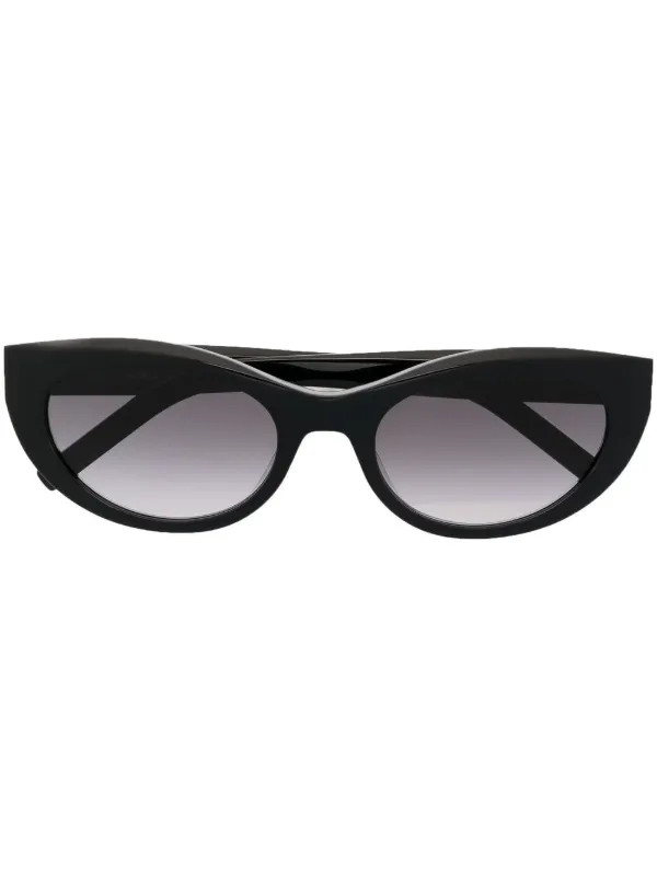 Saint Laurent Eyewear SL M115 Rounded cat-eye Sunglasses | Black | FARFETCH | Farfetch Global