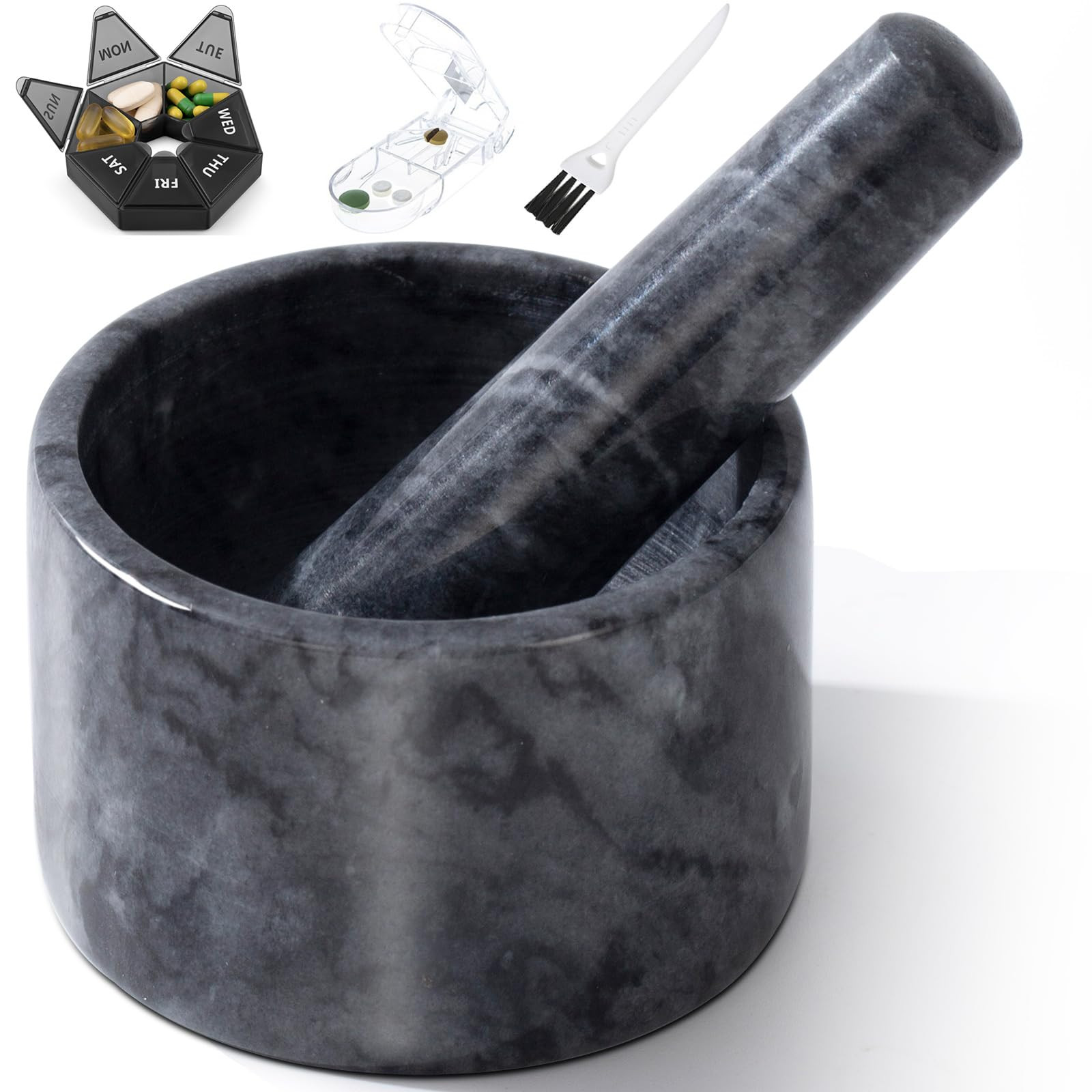 Pill Crusher, Mini Marble and Pestle Set, Pill Crusher Grinder Fine Powder, Arthritic Hands Pill ... | Amazon (US)