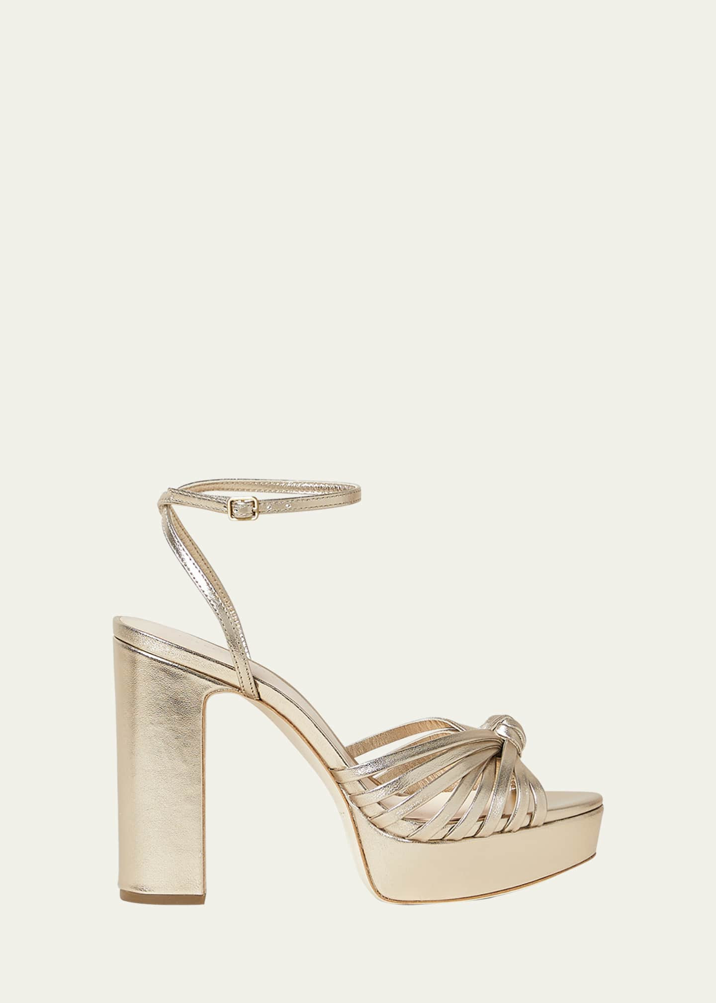 Loeffler Randall Rivka Metallic Knot Platform Sandals | Bergdorf Goodman