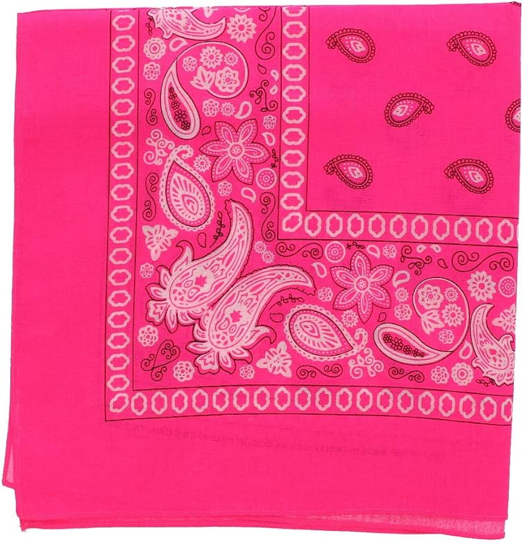 Motique Accessories 22 Inch Neon Cotton Paisley Bandana | Amazon (US)