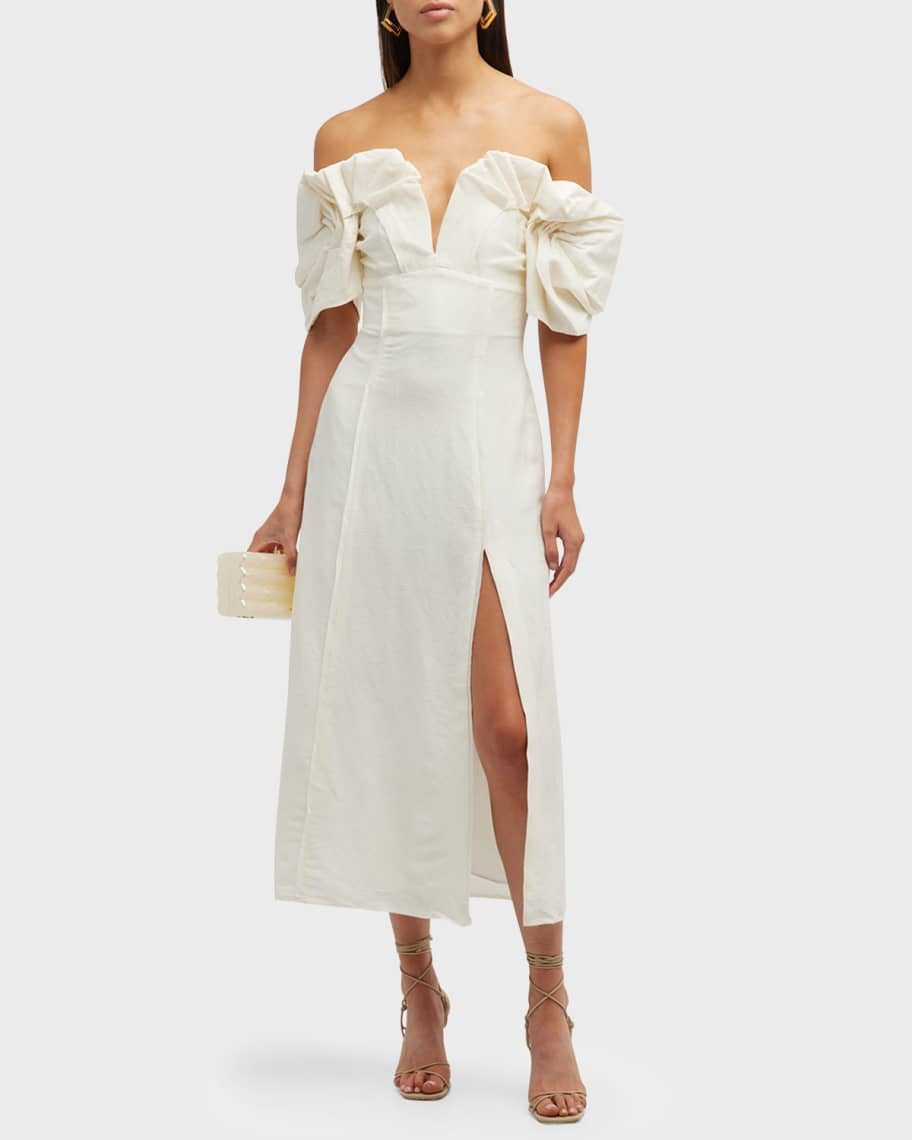 Cult Gaia Muna Off-the-Shoulder Midi Dress | Neiman Marcus