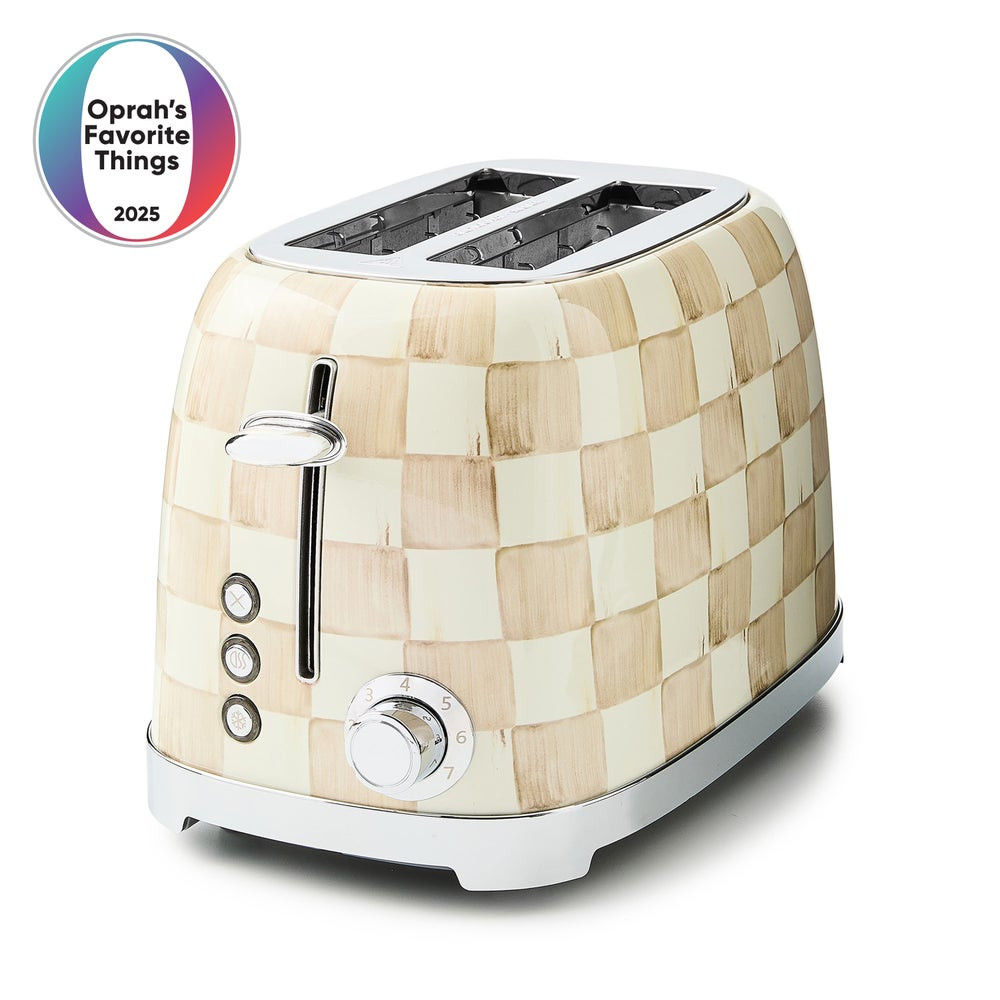 Mocha Check 2-Slice Toaster | MacKenzie-Childs