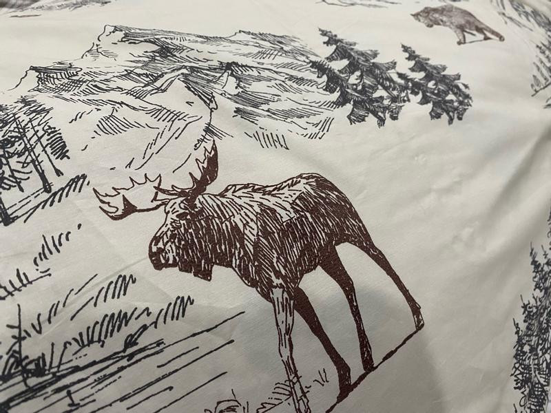 Levtex Home Lodge Toile Reversible 3-Pc. Duvet Cover Set, Queen - Tan | Macy's