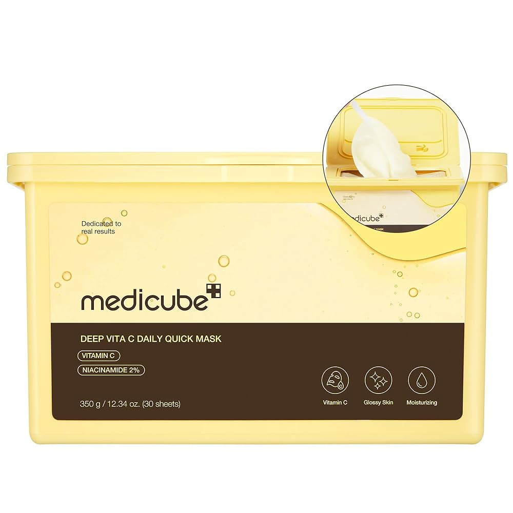 Medicube Deep Vita C Daily Quick 30 Sheet Masks - Vegan Certified, Quick Dispenser, Triple Vitami... | Amazon (US)