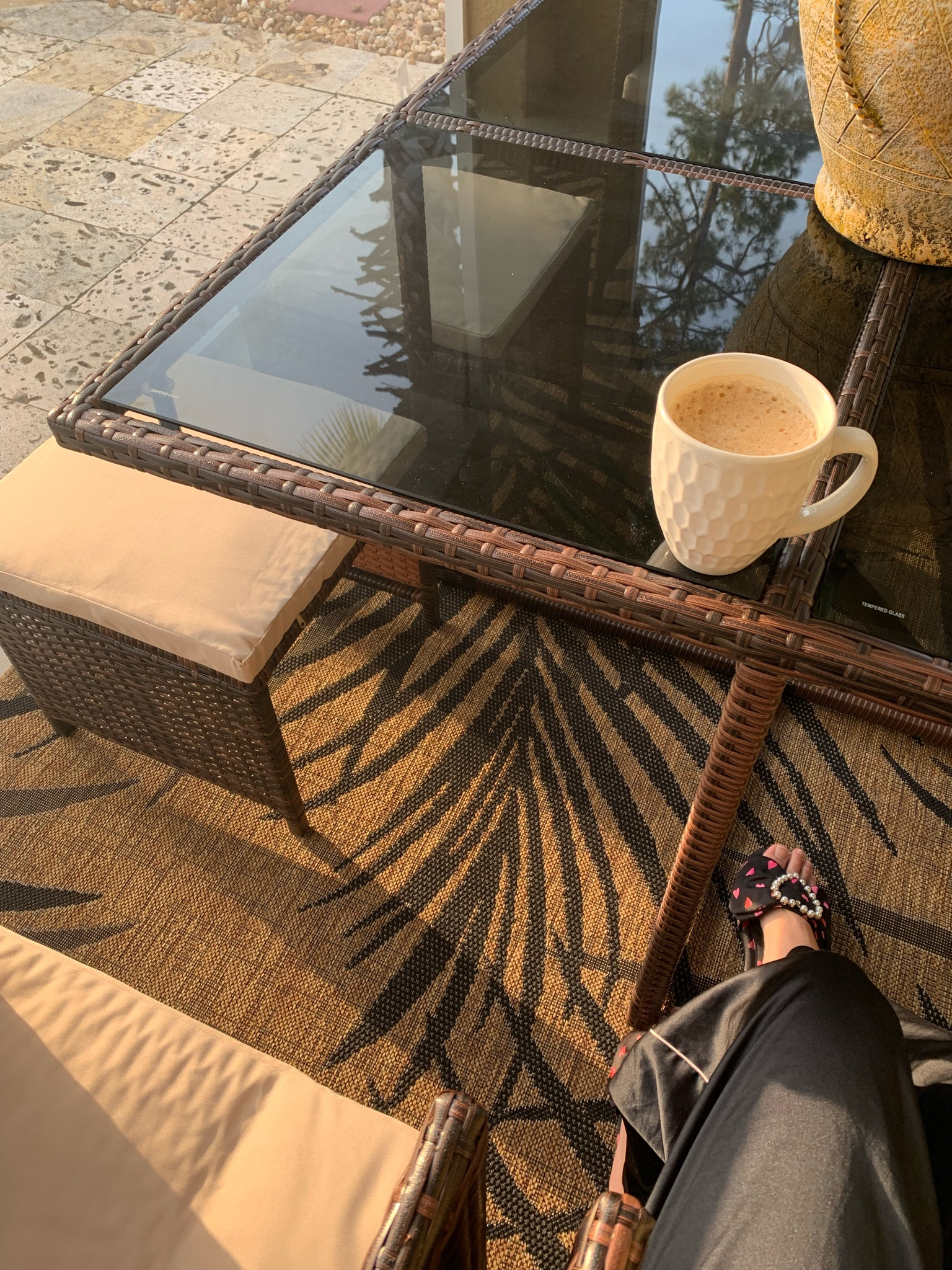 compact patio dining set of 9 pcs
Rattan and glass square table with cushioned rattan chairs 
home improvements / home decor / home furniture / porch furniture / light furniture / front porch furniture / back deck furniture / lightweight outdoor furniture 

#LTKhome