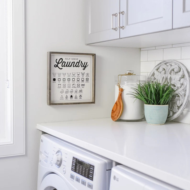 Self Serve Laundry Symbols Wood Sign Laundry Room Sign - Etsy | Etsy (US)