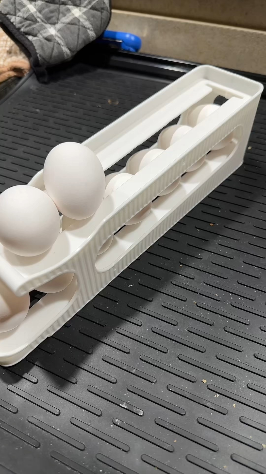 🥚 Auto-Rolling Egg Holder for Fridge (24 Count)

“Save space + never waste 🥚 This rolling egg organizer dispenses fresh eggs first while keeping your fridge neat.”
#LTKhome #LTKkitchen #LTKorganization #LTKfamily #LTKmusthaves 

 #LTKHome #LTKFindsUnder50 #LTKFamily
