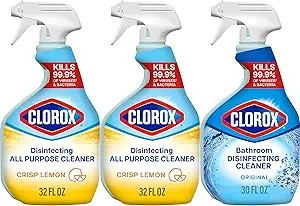 Clorox Disinfecting All-Purpose Cleaner, 32 fl. Oz., and Bathroom Cleaner, Bleach Free, Household... | Amazon (US)