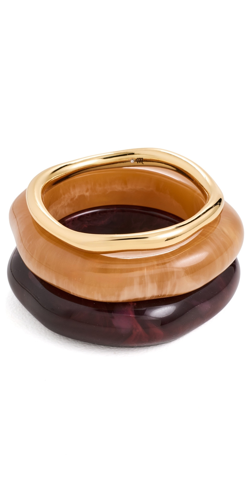 Madewell Sculptural Resin Bangle Bracelet Set Dusty Claret One Size | Shopbop