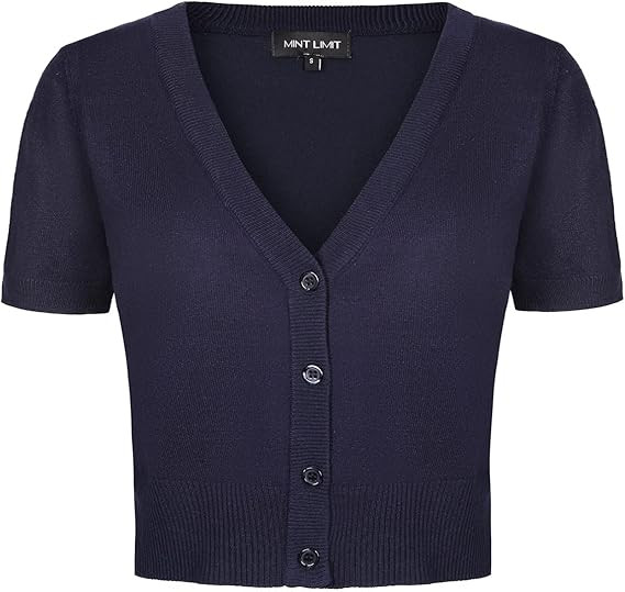 MINTLIMIT Women's Cropped Shrug Bolero 3/4 Sleeve Button Down Cardigan Sweater | Amazon (US)