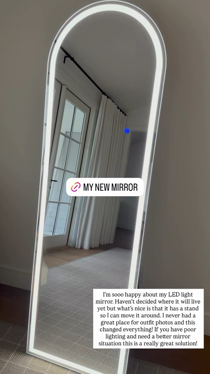 I’m sooo happy about my LED light mirror. Haven’t decided where it will live yet but what’s nice is that it has a stand so I can move it around. I never had a great place for outfit photos and this changed everything! If you have poor lighting and need a better mirror situation this is a really great solution! 30% off NOW!

#LTKHome #LTKSaleAlert #LTKSeasonal