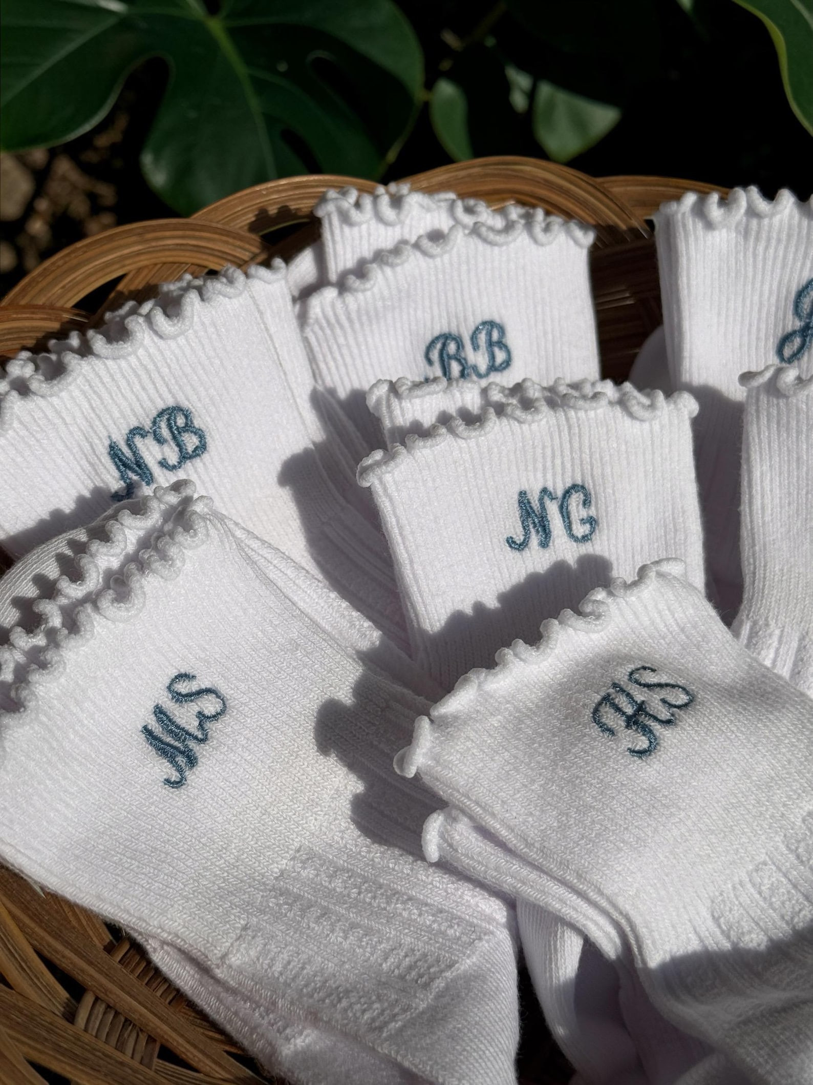 Custom Bridesmaid Gift Embroidered Ankle Ruffle Socks | Etsy (Global)