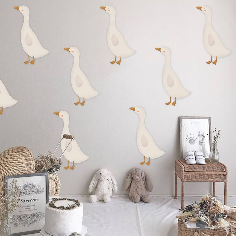 Cute Geese Wall Stickers, 8pcs Removable Waterproof PVC Decals, Funny Animals Art Decorations for... | Amazon (US)