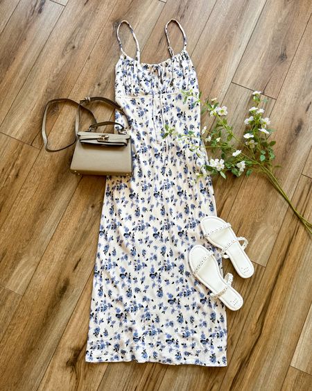 Target dress. Spring dress. Easter dress. Every day casual dress. Blue and white floral dress. Midi dress. Sundress. Summer dress.

#LTKsalealert #LTKFestival #LTKSeasonal