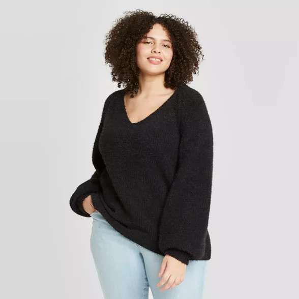 Women's Plus Size V-Neck Pullover Sweater - Ava & Viv™ | Target