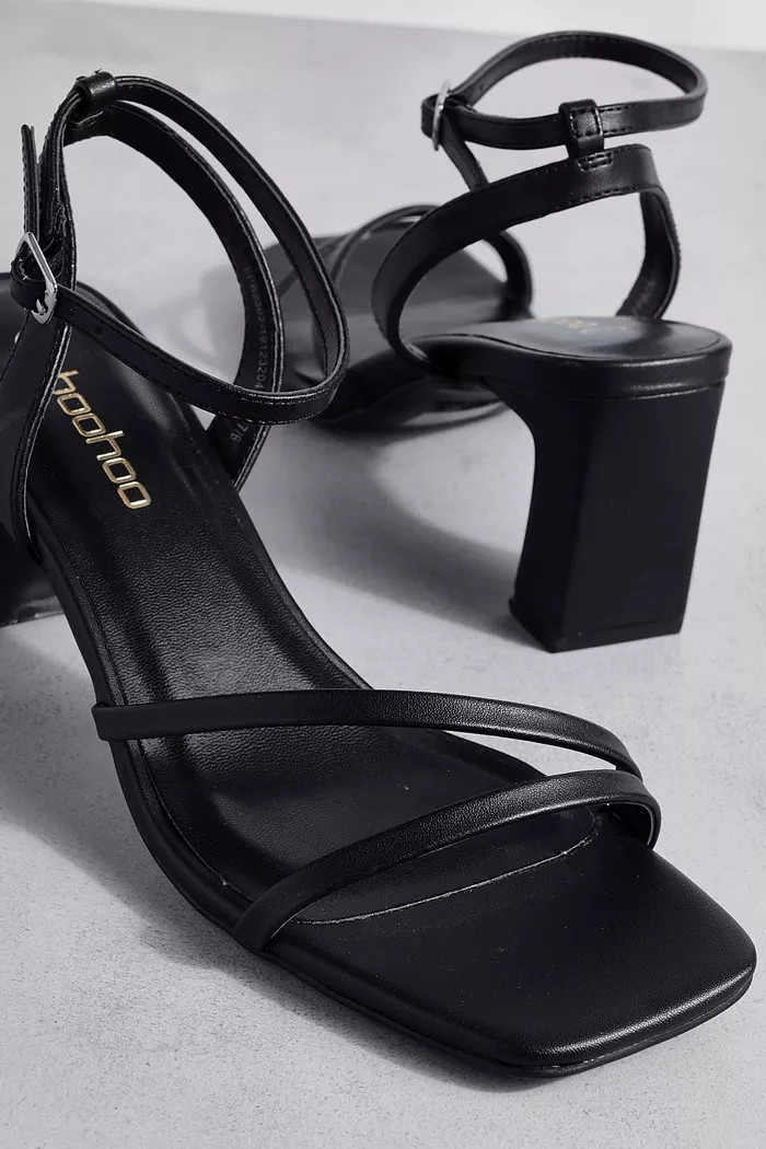 Faux Suede Basic Low 2 Part Heels | Boohoo.com (UK & IE)