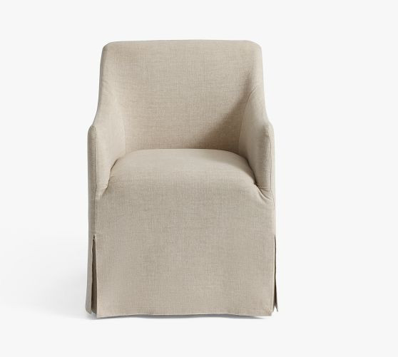 Maxine Slope Slipcovered Dining Armchair | Pottery Barn (US)