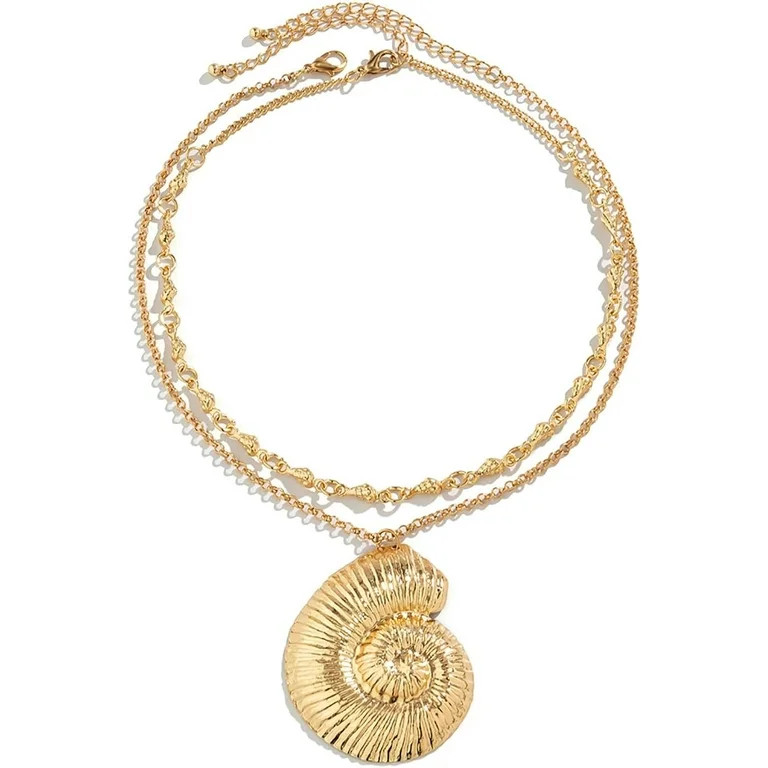 Shell Necklace Seashell Necklace For Women Gold Silver Conch Shell Necklace Summer Ocean Sea Shel... | Walmart (US)