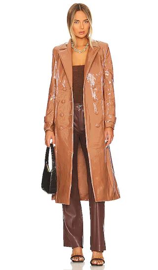 Hi-Shine Trench Coat in Camel | Revolve Clothing (Global)