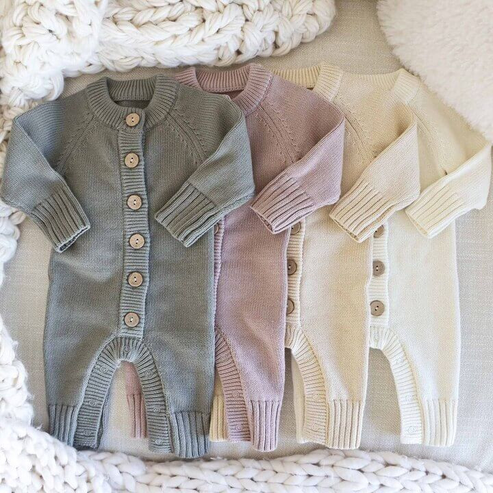 Knit Sweater Button Romper | Caden Lane