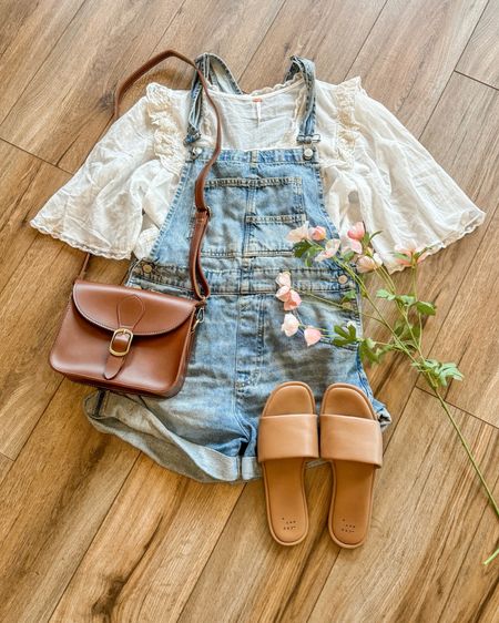 Casual outfits. Shortalls. Overalls. White flowy top. Summer outfits. Summer fashion. Sandals. Everyday outfit. 

#LTKSeasonal #LTKGiftGuide #LTKSaleAlert