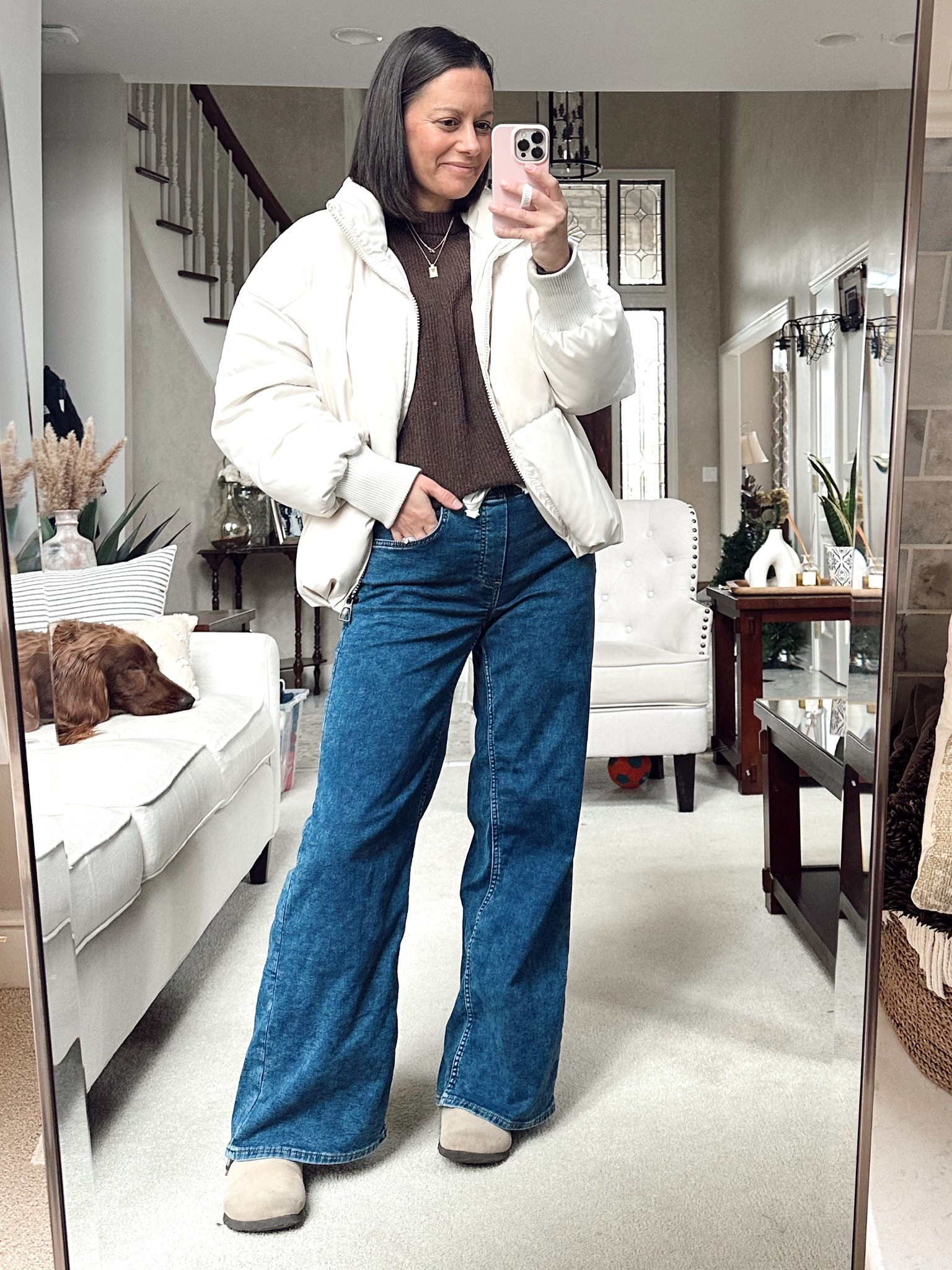 Winter outfit of the day! Jeans are 50% off today!

Jeans run big - I’m in the xs regular.



#LTKOver40 #LTKFindsUnder50 #LTKootd