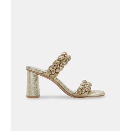 Dolce Vita Paily Braided Chunky Heel Sandals Light Gold Metallic Stella Suede (7 Light Gold Metallic | Walmart (US)
