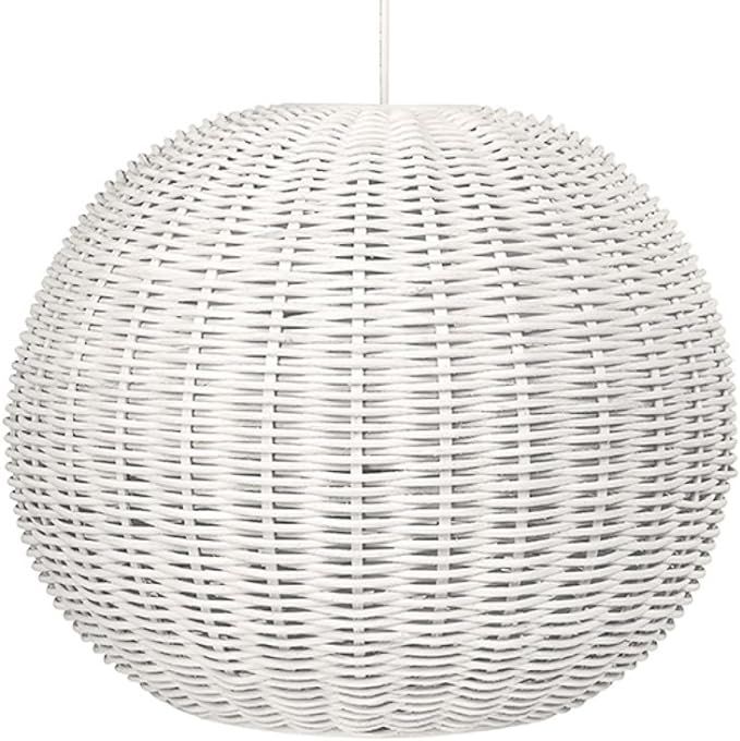 KOUBOO Handwoven Wicker Ball Pendant Light, Diameter 18", White | Amazon (US)