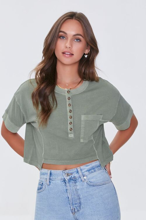 Step-Hem Henley Tee | Forever 21 (US)