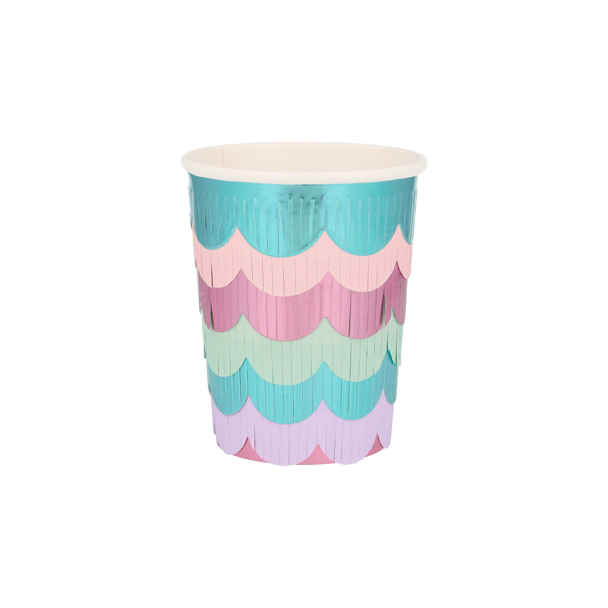 Meri Meri Mermaid Scalloped Fringe Cups (Pack of 8) | Amazon (US)