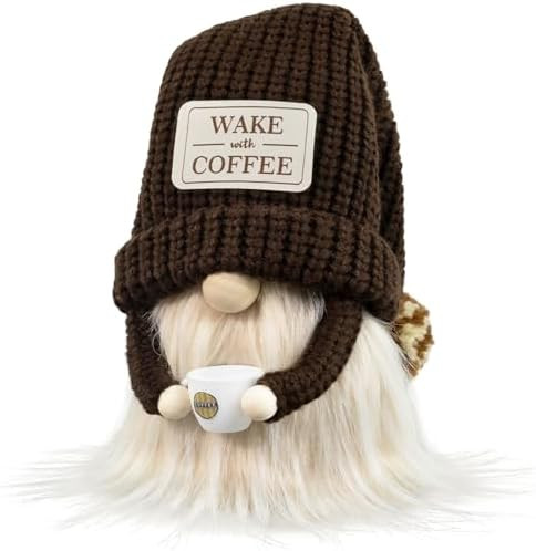 Coffee Gnome - Cute Plush Gnome Holding Cup, Handmade Bar Decor & Accessories, Gift for Coffee Lo... | Amazon (US)