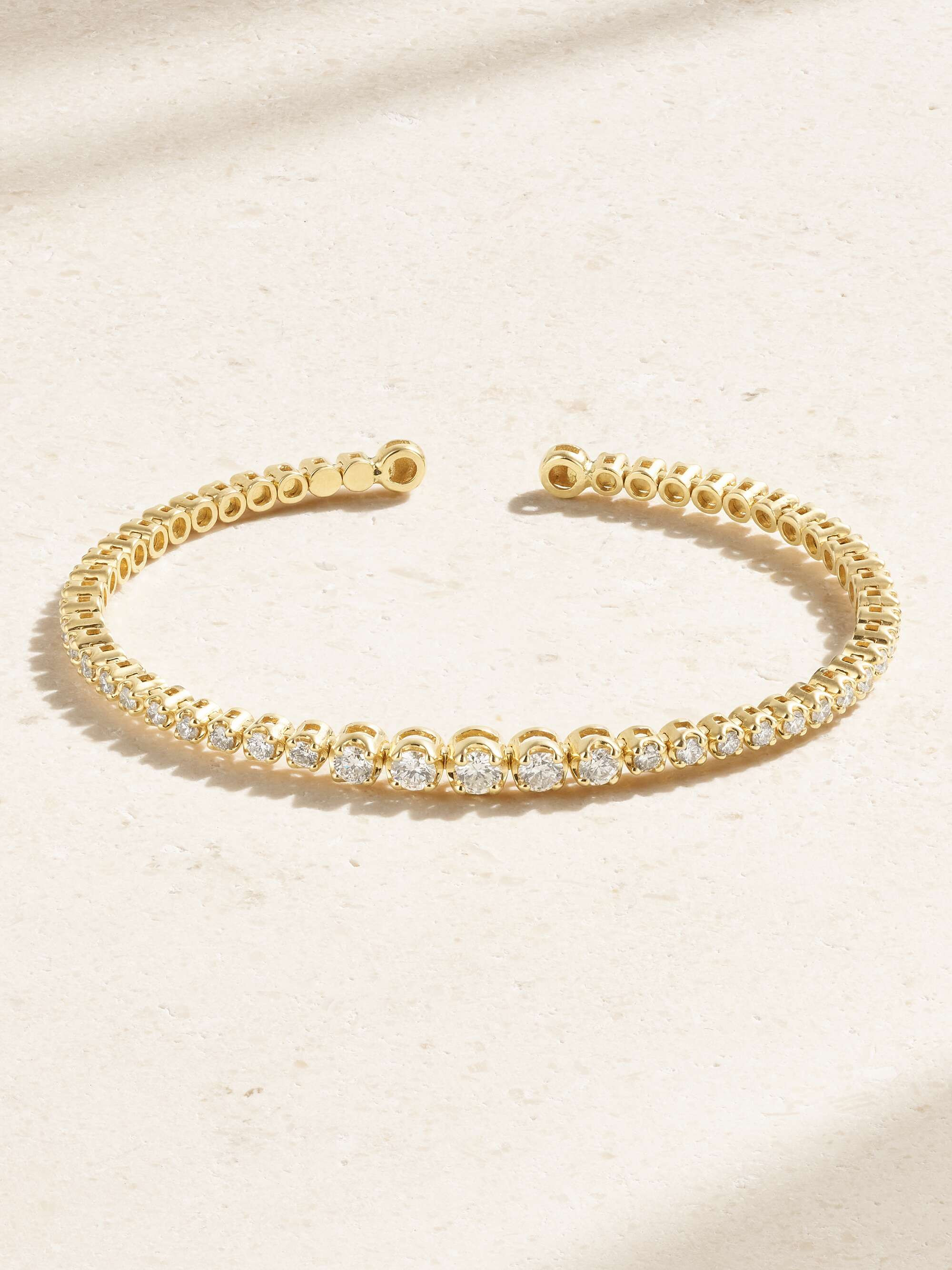 18-karat gold diamond tennis cuff | NET-A-PORTER (US)