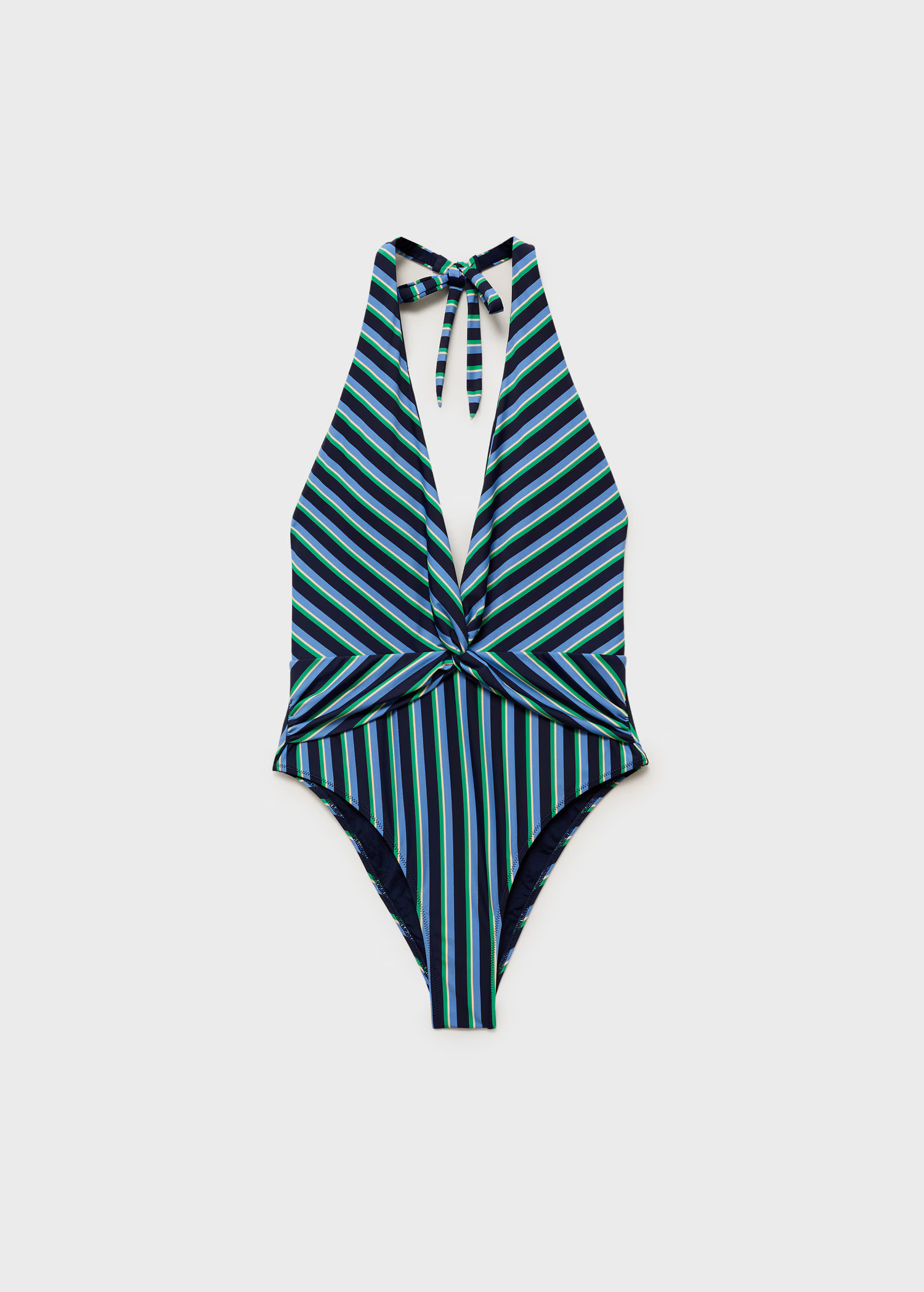 Striped halter swimsuit | Mango (US/MX/AU)