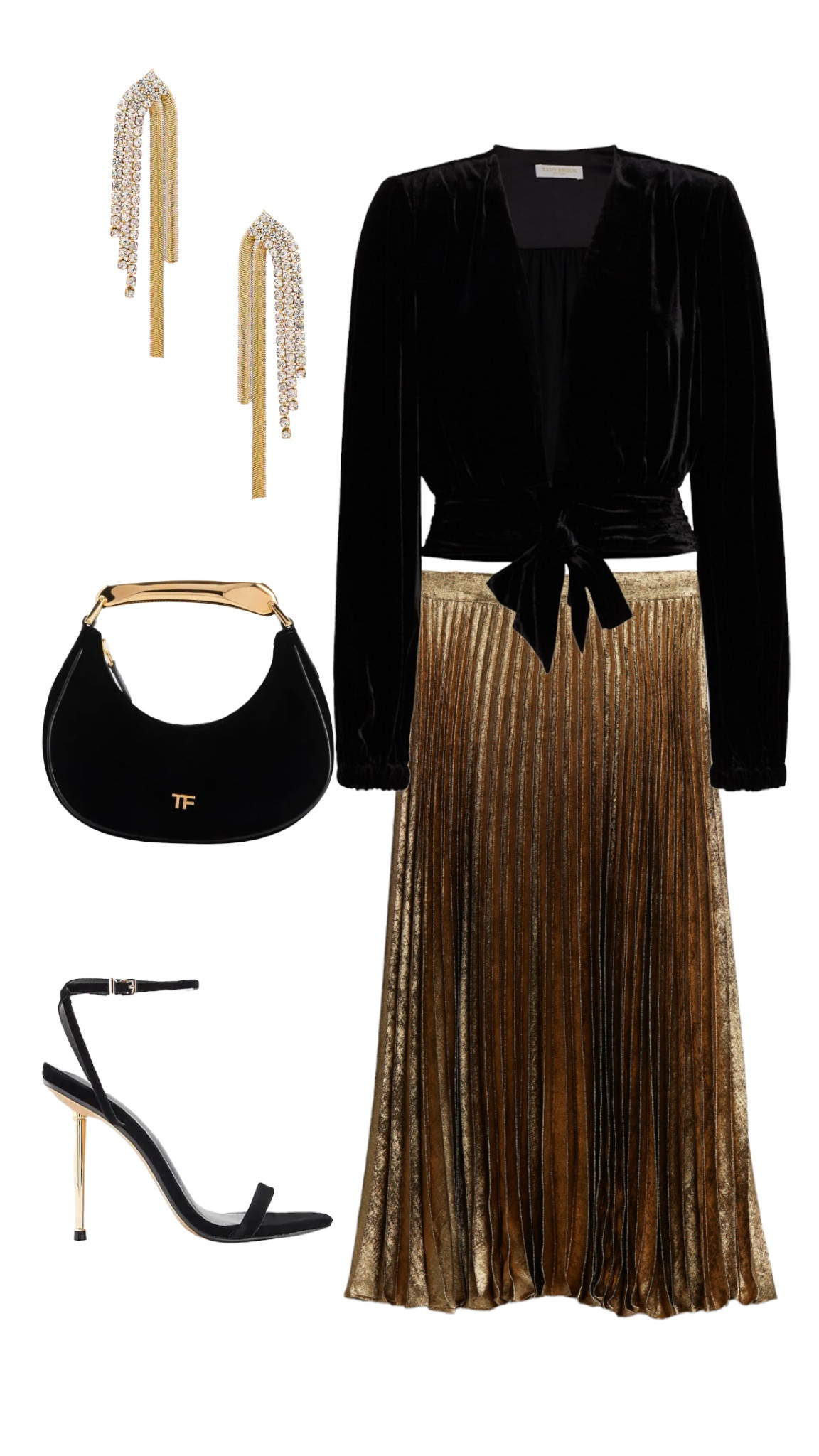 Holiday ✨ outfit Inspo
•
•
•
•
•
Gold, metallic, velvet, black, leather, MIDI skirt, pleated skirt, velvet heels, gold heels, stiletto heels, dangling earrings, chain earrings, rhinestone, diamanté, top handle bag, express, revolve, holiday, Black Friday, ramy Brook, Saks, sale, bag, shopping cart

#LTKSeasonal #LTKHoliday #LTKstyletip