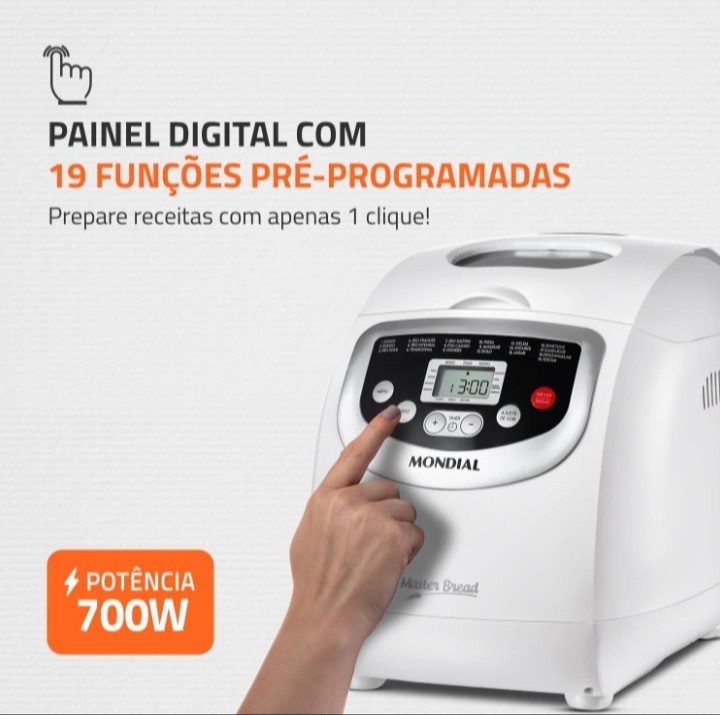 Olha uma super oferta chegando 🤩🤩🤩Panificadora Automática Master Bread, Mondial, Branco, 700W, 110V - NPF-54

#LTKbrasil