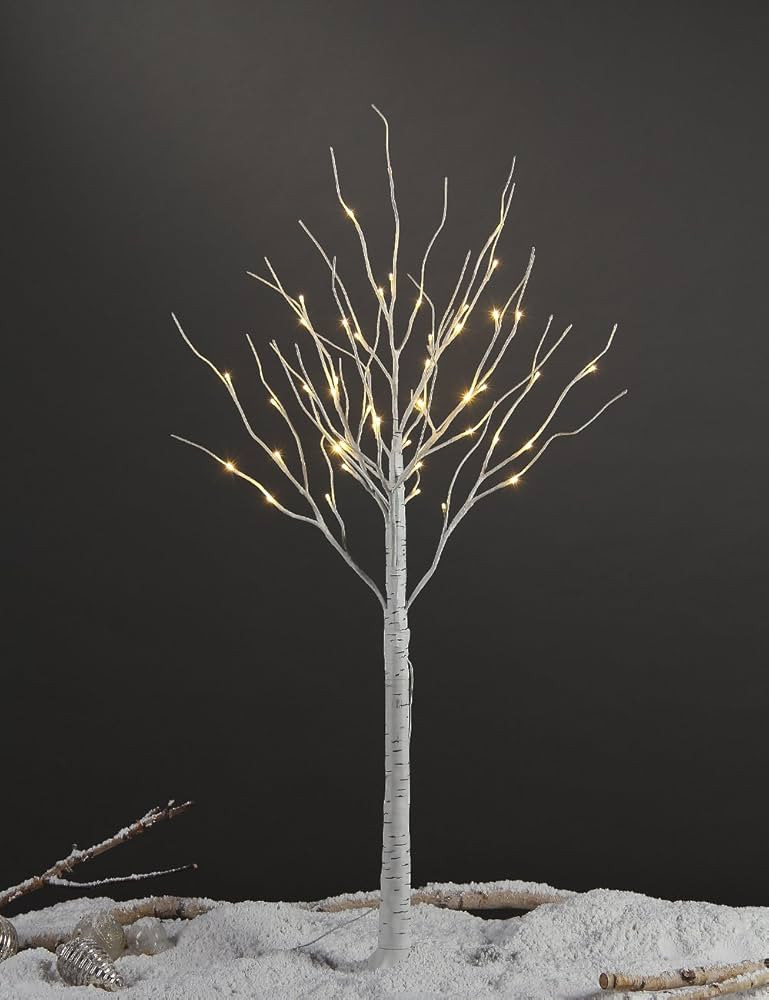 LIGHTSHARE 4 Feet Birch Tree, 48 LED Lights, Warm White, for Home, Festival, Party, and Christmas... | Amazon (US)