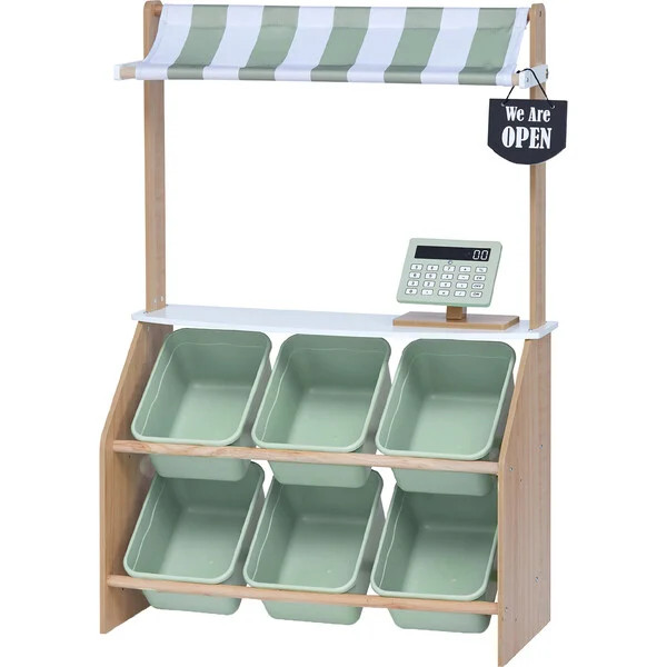 Little Helper Market Play Stand Play Kitchen , Olive Green | Maisonette