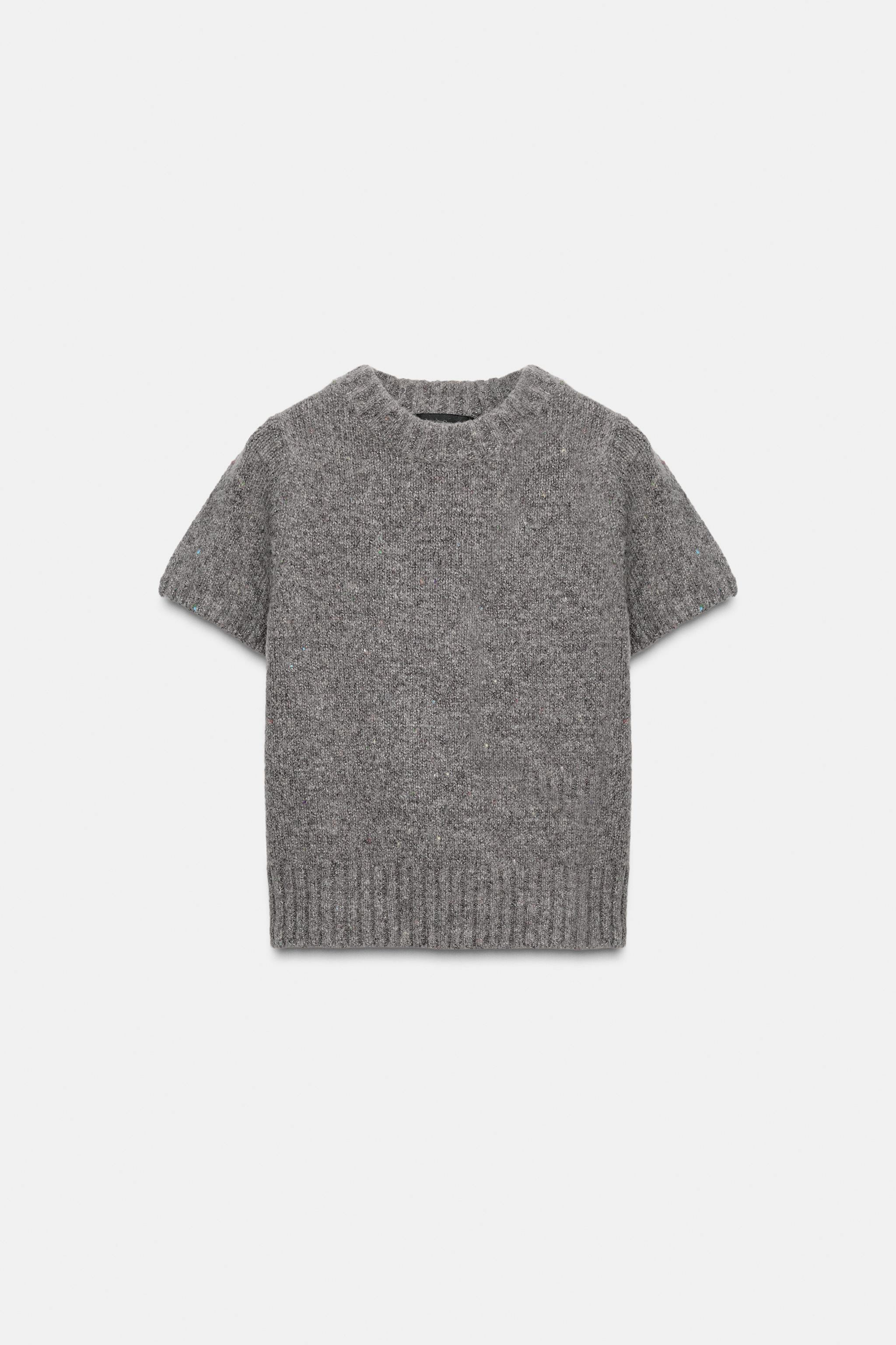 WOOL BLEND SHORT SLEEVE SWEATER | Zara US
