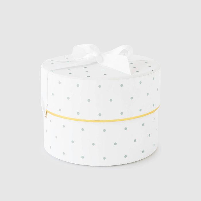 Mint Green and White Swiss Dot Small Round Box - Sugar Paper™ | Target