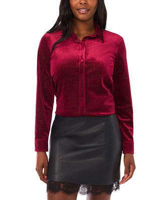 Vince Camuto Women's Sequin Button Front Shirt - Macy's | Macy's
