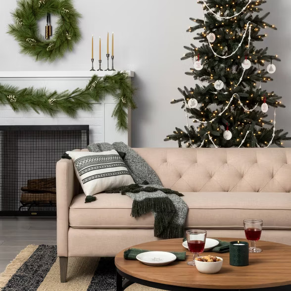 Throw Pillow Green with Tassels - Hearth & Hand™ with Magnolia | Target