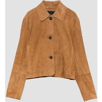 Women's Vintage Suede Leather Jacket - Brown Cropped Coat, Button-Up, Retro Style, Soft & Stylish Fall Outerwear, Western Boho Chic | Etsy (US)