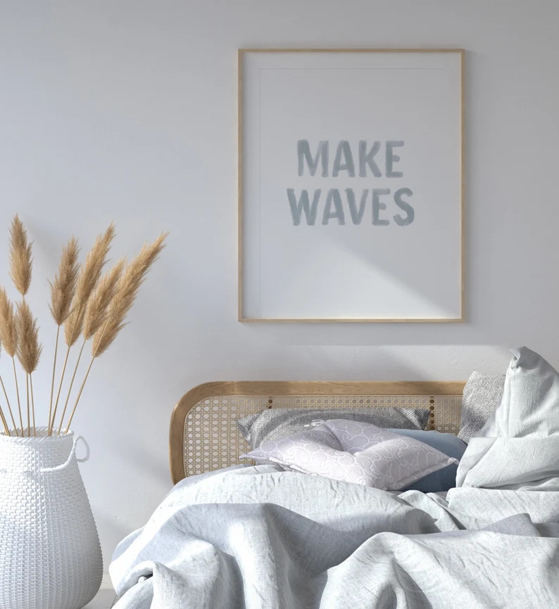 Make Waves Print Beach Nursery Decor Printable Quote Wall | Etsy | Etsy (US)
