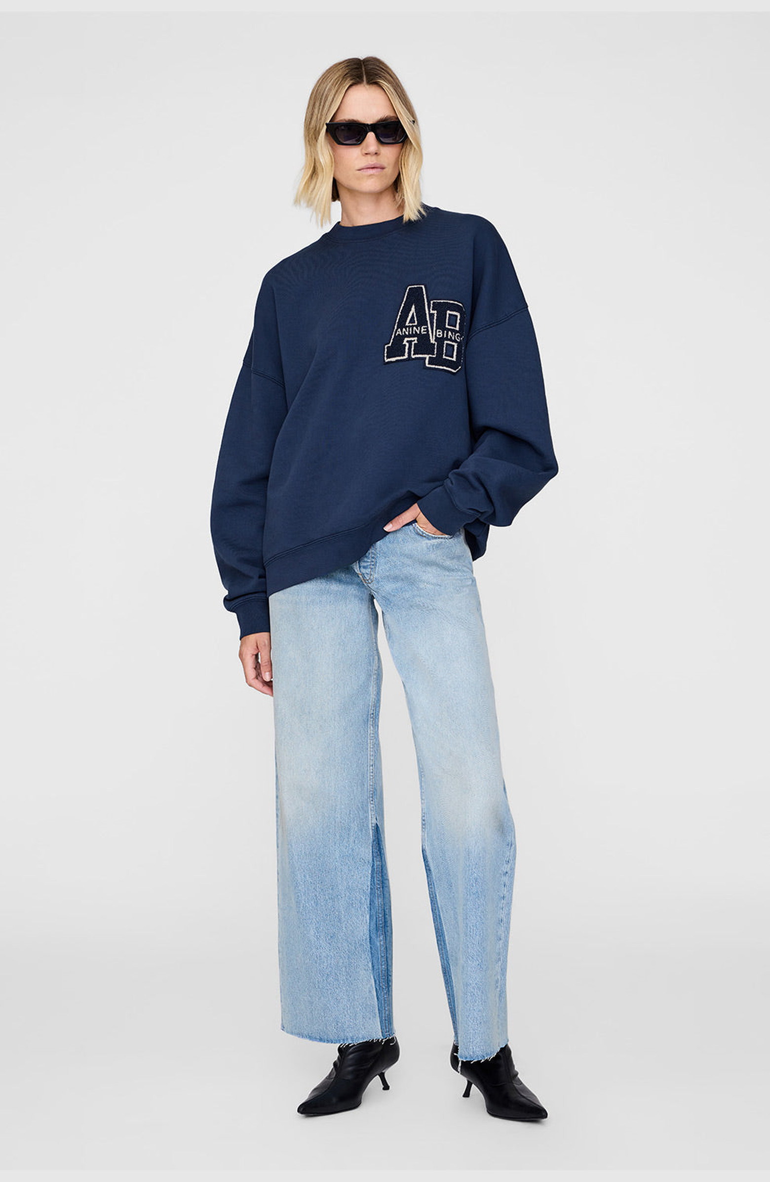 Miles Oversized Letterman Sweatshirt | Nordstrom