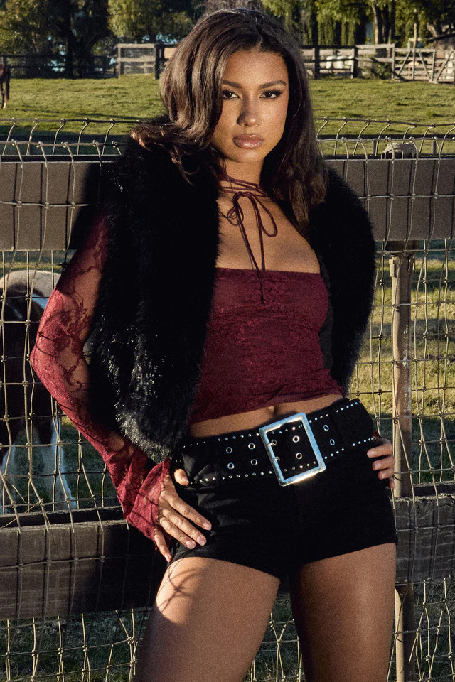 Polished Temptation Lace Long Sleeve Tie Top | Windsor Stores