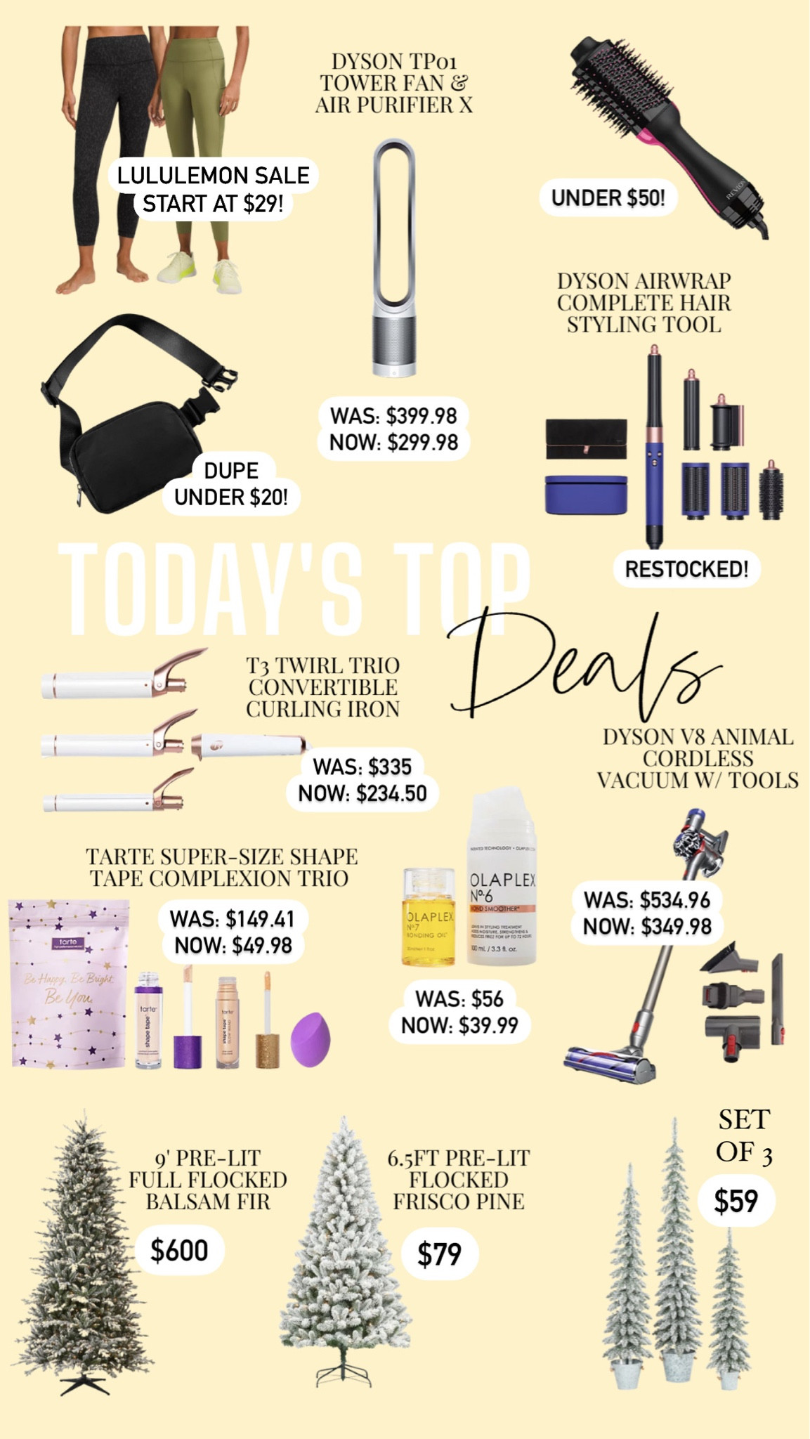 Fall outfits — Athleisure edition 🤩 Lululemon sale starts at $29 and found this dupe belt bag for under $20!! // Beauty finds — Dyson airwrap restocked! T3 Micro curler is on mega sale 🙌🏻 Tarte // Revlon // Olaplex // Christmas tree restocked  🎄

#LTKCon #LTKbeauty #LTKhome