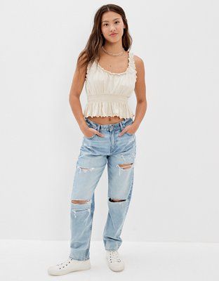 AE Smocked Peplum Tank Top | American Eagle Outfitters (US & CA)